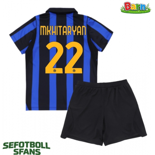 Inter Milan Henrikh Mkhitaryan #22 Hemmaställ Barn 2026-27 Kortärmad (+ Korta byxor)